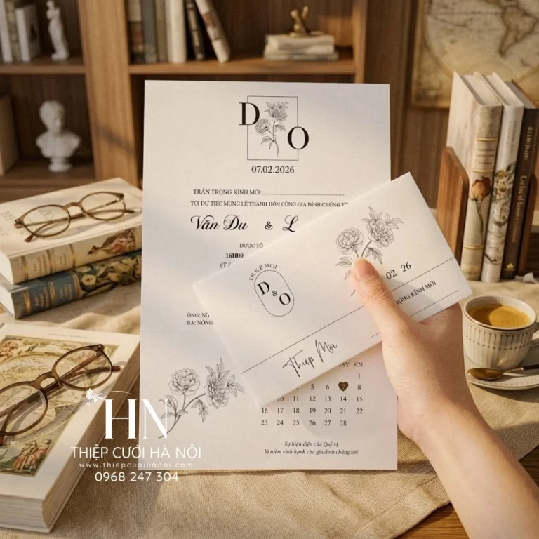 In Thiệp Cưới Hoàn Kiếm – Mẫu Hiện Đại Cho Khách Trẻ