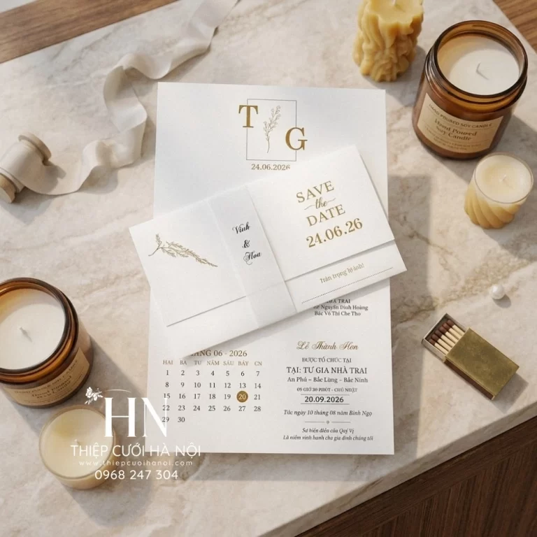 Thiệp Cưới Cổ Điển Tông Mocha, Lựa Chọn An Toàn Nhất