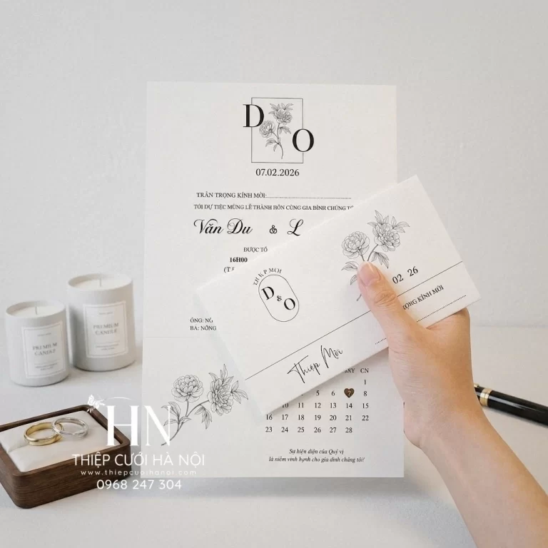 Thiệp Cưới Phong Cách Tối Giản, Ít Chi Tiết Mà Chất