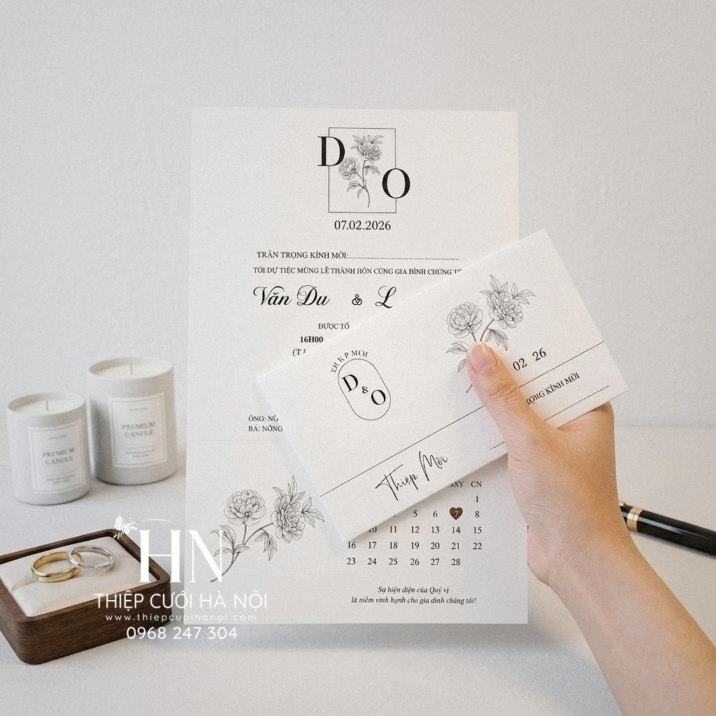 Thiệp Cưới Phong Cách Tối Giản, Ít Chi Tiết Mà Chất