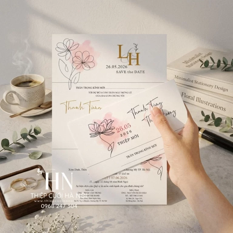 Thiệp Cưới Phong Cách Hoa Lá, Nhẹ Nhàng Và Nữ Tính
